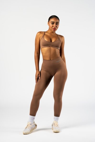 NEBBIA • NEBBIABezšvírové legíny s vysokým pásom MAXIMUM PUSH-UP hnedé • Nebshop.sk