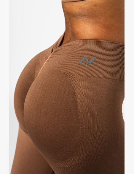 NEBBIA • NEBBIABezšvírové legíny s vysokým pásom MAXIMUM PUSH-UP hnedé • Nebshop.sk