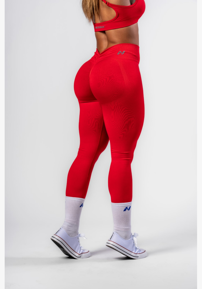 NEBBIA • NEBBIA Leggings seamless con vita alta MAXIMUM PUSH-UP rossi • Nebshop.it NEBBIA • NEBBIA Leggings seamless con vita alta MAXIMUM PUSH-UP rossi • Nebshop.it