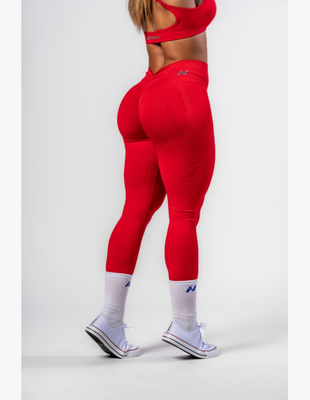 NEBBIA • NEBBIA Leggings seamless con vita alta MAXIMUM PUSH-UP rossi • Nebshop.it