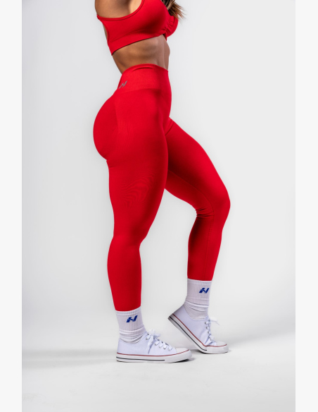 NEBBIA • NEBBIA Leggings seamless con vita alta MAXIMUM PUSH-UP rossi • Nebshop.it