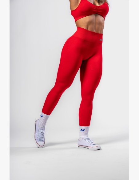 NEBBIA • NEBBIA Leggings seamless con vita alta MAXIMUM PUSH-UP rossi • Nebshop.it