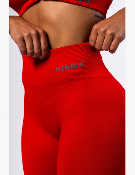NEBBIA • NEBBIA Leggings seamless con vita alta MAXIMUM PUSH-UP rossi • Nebshop.it