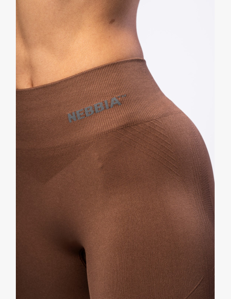 NEBBIA • NEBBIA Bezšvové push-up legíny s vysokým pásom TOTALLY SEAMLESS hnedé • Nebshop.sk
