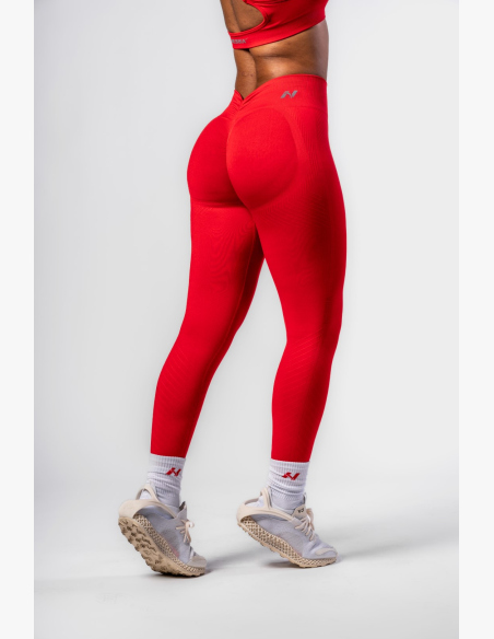 NEBBIA • NEBBIA Leggings push-up senza cuciture con vita alta TOTALLY SEAMLESS rossi • Nebshop.it