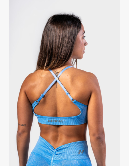 NEBBIA • NEBBIA Reggiseno sportivo con supporto medio TOTALLY SEAMLESS blu • Nebshop.cz