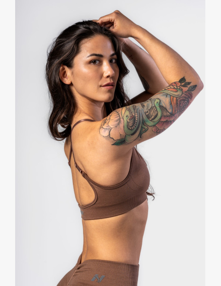 NEBBIA • NEBBIA Športová podprsenka so strednou oporou TOTALLY SEAMLESS hnedá • Nebshop.sk