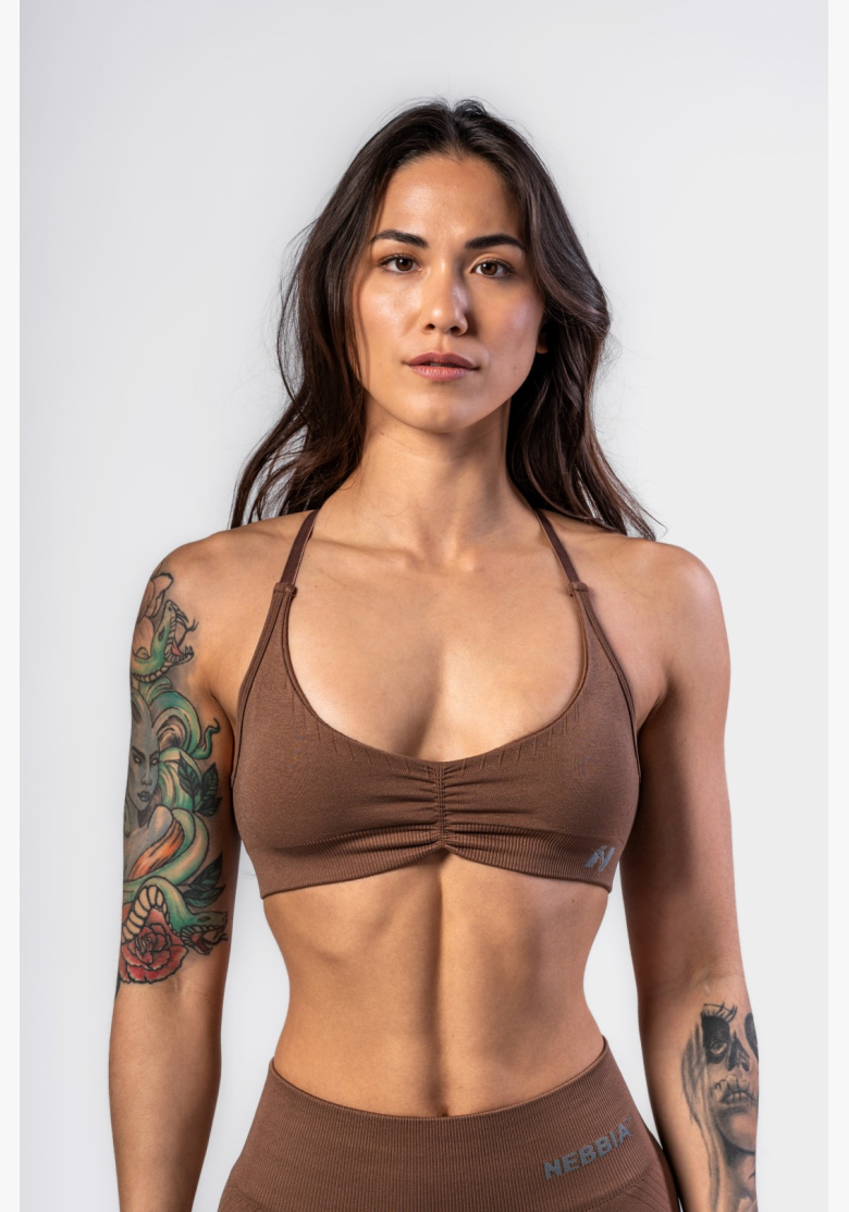 NEBBIA • NEBBIA Sports Bra with Medium Support TOTALLY SEAMLESS brown • Nebshop.cz NEBBIA • NEBBIA Sports Bra with Medium Support TOTALLY SEAMLESS brown • Nebshop.cz