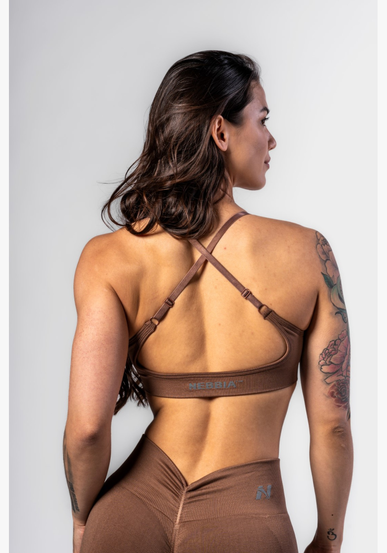 NEBBIA • NEBBIA Sports Bra with Medium Support TOTALLY SEAMLESS brown • Nebshop.cz NEBBIA • NEBBIA Sports Bra with Medium Support TOTALLY SEAMLESS brown • Nebshop.cz