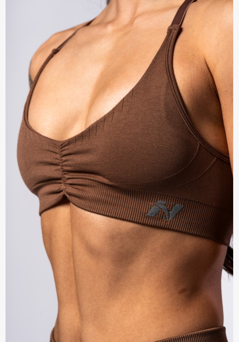 NEBBIA • NEBBIA Top sportivo con supporto medio TOTALLY SEAMLESS marrone • Nebshop.cz NEBBIA • NEBBIA Top sportivo con supporto medio TOTALLY SEAMLESS marrone • Nebshop.cz