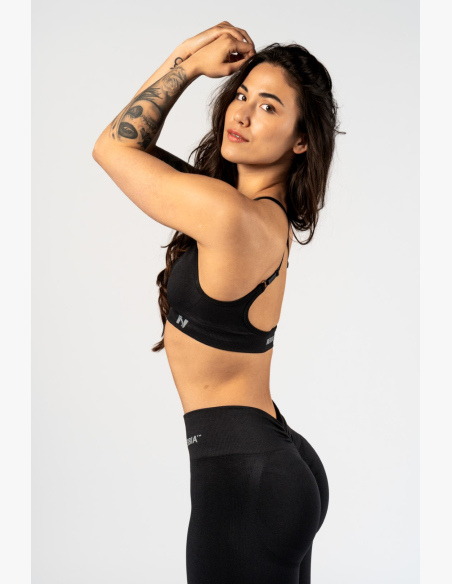 NEBBIA • NEBBIA Sports Bra with Medium Support TOTALLY SEAMLESS Black • Nebshop.cz