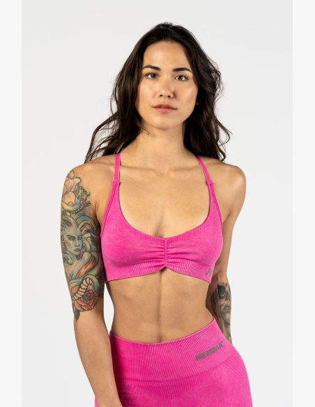 NEBBIA • NEBBIA Sportovní podprsenka se střední oporou  TOTALLY SEAMLESS růžová • Nebshop.cz
