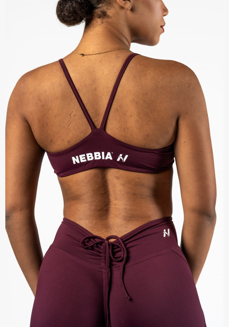 NEBBIA • NEBBIA Medium Support Sports Bra TWIST-KNOT burgundy • Nebshop.cz NEBBIA • NEBBIA Medium Support Sports Bra TWIST-KNOT burgundy • Nebshop.cz