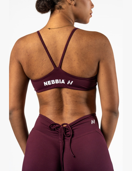 NEBBIA • NEBBIA Športová podprsenka so strednou oporou TWIST-KNOT bordová • Nebshop.sk