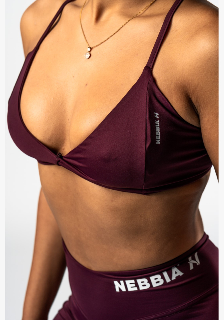 NEBBIA • NEBBIA Medium Support Sports Bra TWIST-KNOT burgundy • Nebshop.cz NEBBIA • NEBBIA Medium Support Sports Bra TWIST-KNOT burgundy • Nebshop.cz