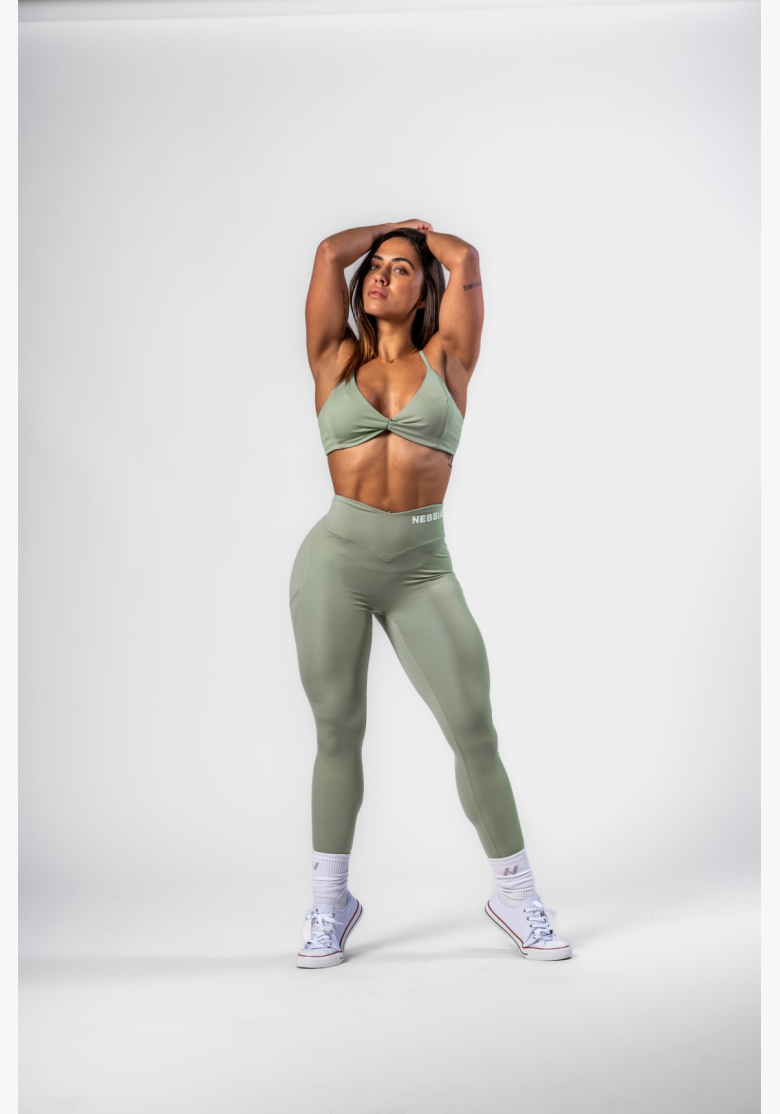 NEBBIA • NEBBIA Sports bra with medium support TWIST-KNOT light green • Nebshop.cz NEBBIA • NEBBIA Sports bra with medium support TWIST-KNOT light green • Nebshop.cz