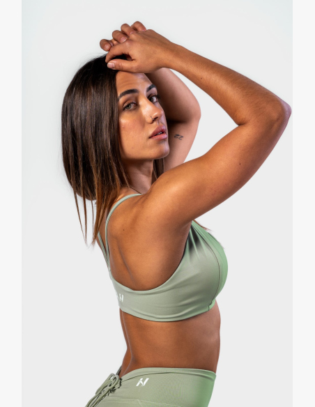 NEBBIA • NEBBIA Sports bra with medium support TWIST-KNOT light green • Nebshop.cz