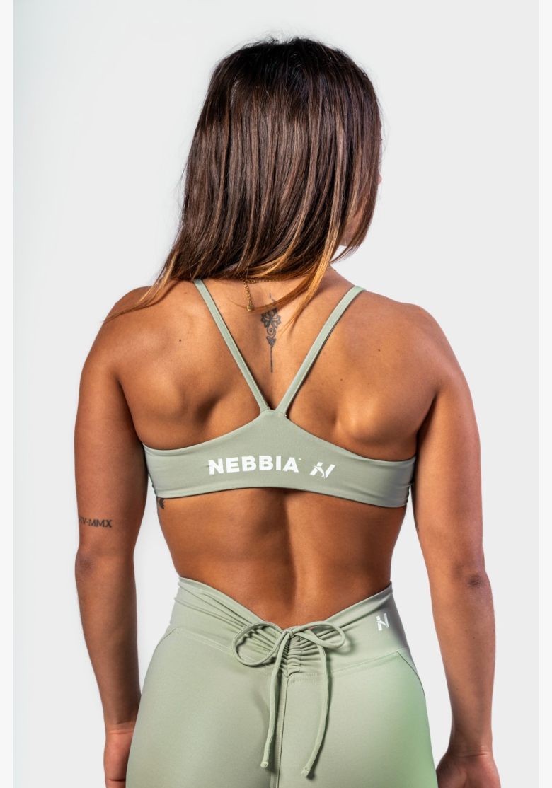 NEBBIA • NEBBIA Sports bra with medium support TWIST-KNOT light green • Nebshop.cz NEBBIA • NEBBIA Sports bra with medium support TWIST-KNOT light green • Nebshop.cz