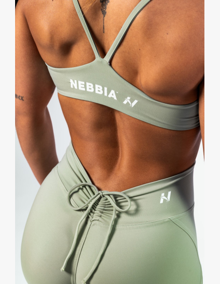 NEBBIA • NEBBIA Sports bra with medium support TWIST-KNOT light green • Nebshop.cz