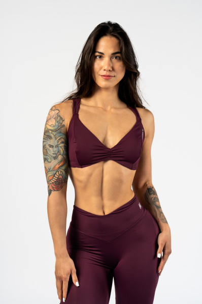 NEBBIA • NEBBIA Sportovní podprsenka STRONG BEAUTY bordová • Nebshop.cz