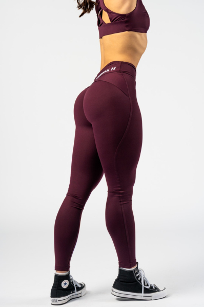 NEBBIA • NEBBIA Tvarující legíny s V-shaped pasem STRONG BEAUTY bordové  • Nebshop.cz 2