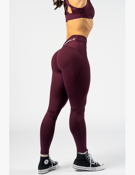 NEBBIA • NEBBIA Leggings modellanti con vita a V STRONG BEAUTY bordeaux • Nebshop.it