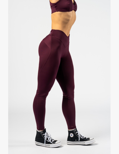 NEBBIA • NEBBIA Leggings modellanti con vita a V STRONG BEAUTY bordeaux • Nebshop.it
