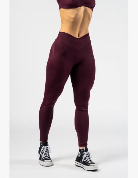 NEBBIA • NEBBIA Leggings modellanti con vita a V STRONG BEAUTY bordeaux • Nebshop.it