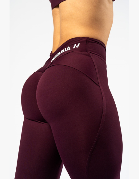 NEBBIA • NEBBIA Leggings modellanti con vita a V STRONG BEAUTY bordeaux • Nebshop.it