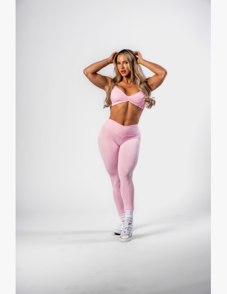 NEBBIA • NEBBIA Tvarující legíny s V-shaped pasem STRONG BEAUTY růžové  • Nebshop.cz