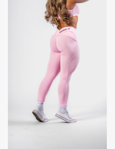 NEBBIA • NEBBIA Tvarující legíny s V-shaped pasem STRONG BEAUTY růžové  • Nebshop.cz