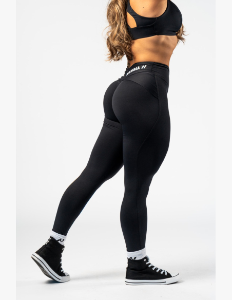 NEBBIA • NEBBIA Tvarujúce legíny s V-shaped pásom STRONG BEAUTY čierne • Nebshop.sk