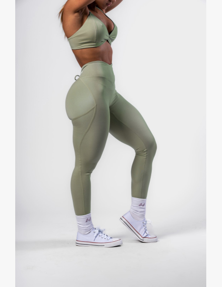 NEBBIA • NEBBIA Shaping leggings with lacing STRONG BEAUTY light green • Nebshop.cz