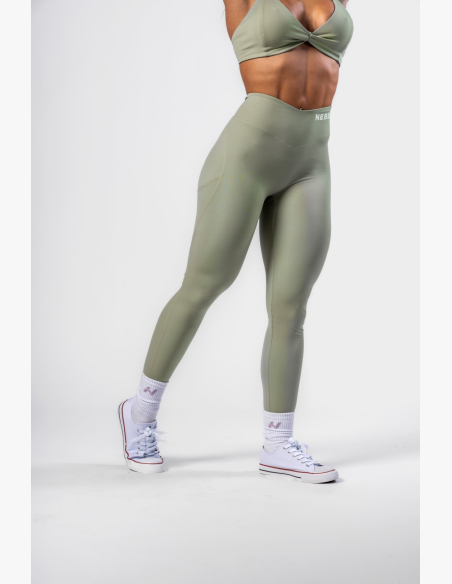 NEBBIA • NEBBIA Shaping leggings with lacing STRONG BEAUTY light green • Nebshop.cz