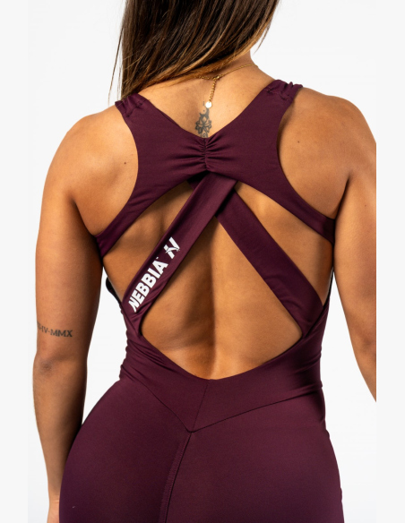 NEBBIA • NEBBIA Tvarujúci fitness overal STRONG BEAUTY bordový • Nebshop.sk