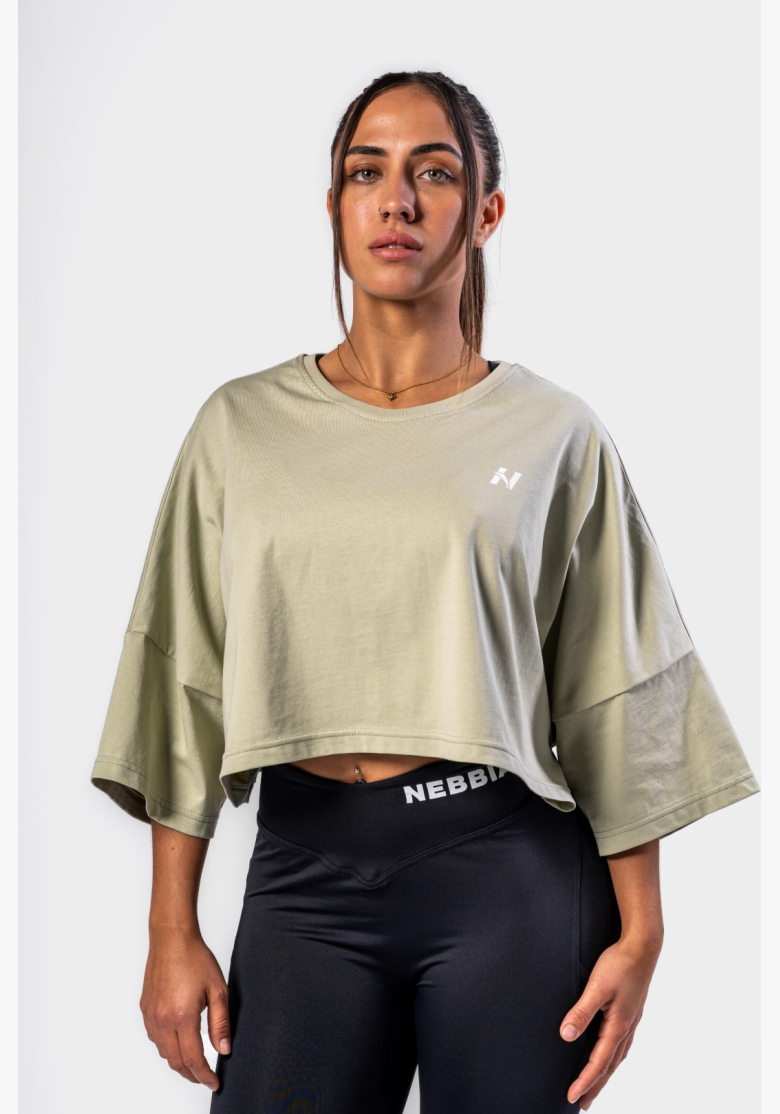 NEBBIA • NEBBIA Oversized crop tričko JUST FLOW svetlozelené • Nebshop.cz NEBBIA • NEBBIA Oversized crop tričko JUST FLOW svetlozelené • Nebshop.cz