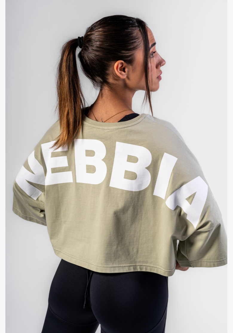 NEBBIA • NEBBIA Oversized crop tričko JUST FLOW svetlozelené • Nebshop.cz NEBBIA • NEBBIA Oversized crop tričko JUST FLOW svetlozelené • Nebshop.cz
