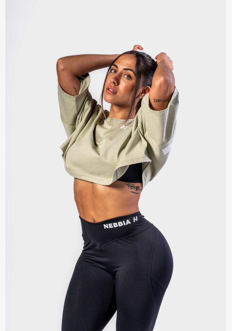 NEBBIA • NEBBIA Oversized crop tričko JUST FLOW svetlozelené • Nebshop.cz NEBBIA • NEBBIA Oversized crop tričko JUST FLOW svetlozelené • Nebshop.cz