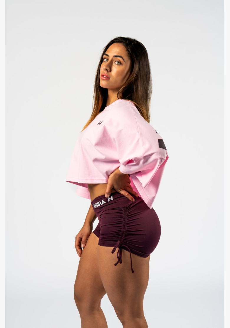 NEBBIA • NEBBIA Oversized crop tričko JUST FLOW ružové • Nebshop.sk NEBBIA • NEBBIA Oversized crop tričko JUST FLOW ružové • Nebshop.sk