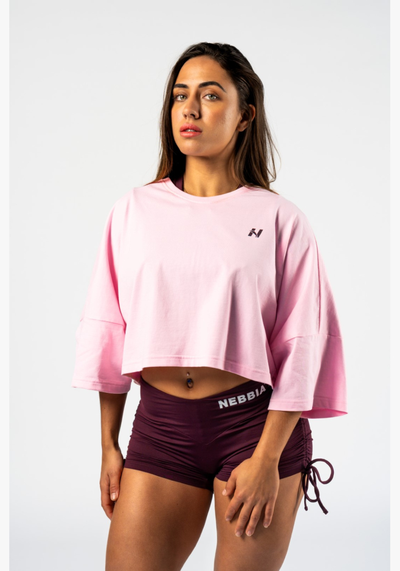 NEBBIA • NEBBIA Oversized crop tričko JUST FLOW ružové • Nebshop.sk NEBBIA • NEBBIA Oversized crop tričko JUST FLOW ružové • Nebshop.sk
