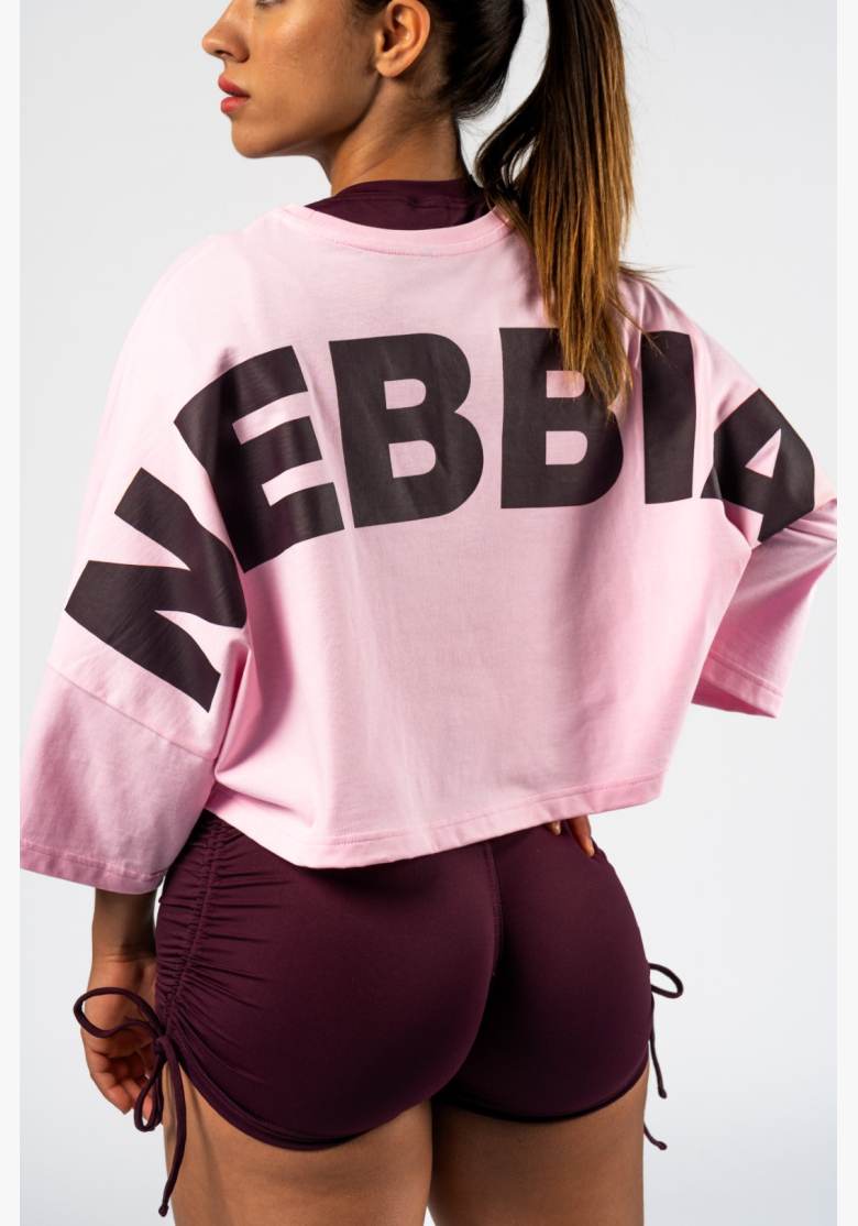 NEBBIA • NEBBIA Oversized crop tričko JUST FLOW ružové • Nebshop.sk NEBBIA • NEBBIA Oversized crop tričko JUST FLOW ružové • Nebshop.sk