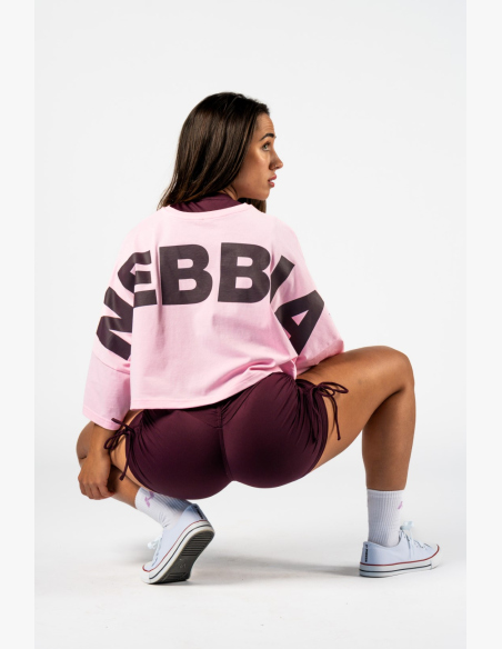 NEBBIA • NEBBIA Oversized crop tričko JUST FLOW ružové • Nebshop.sk