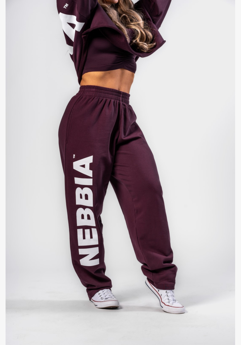 NEBBIA • NEBBIA Pantaloni baggy larghi BOYFRIEND STYLE bordeaux • Nebshop.it NEBBIA • NEBBIA Pantaloni baggy larghi BOYFRIEND STYLE bordeaux • Nebshop.it