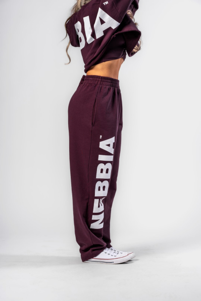 NEBBIA • NEBBIA Voľné baggy tepláky BOYFRIEND STYLE bordové • Nebshop.sk 2