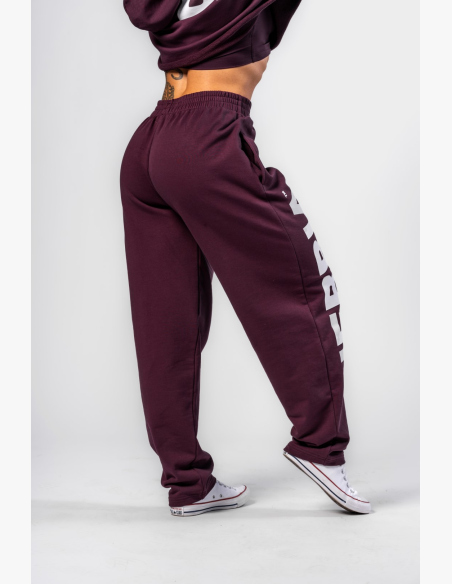 NEBBIA • NEBBIA Pantaloni baggy larghi BOYFRIEND STYLE bordeaux • Nebshop.it