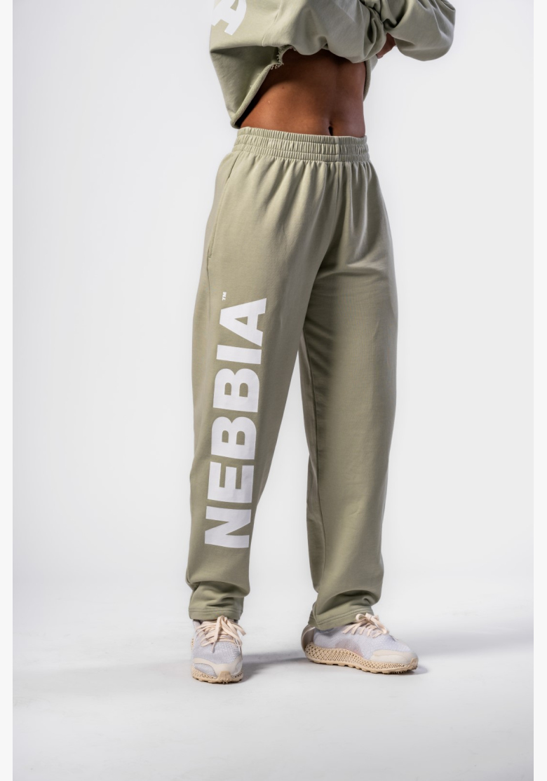 NEBBIA • NEBBIA Pantaloni baggy a gamba larga BOYFRIEND STYLE verde chiaro • Nebshop.cz NEBBIA • NEBBIA Pantaloni baggy a gamba larga BOYFRIEND STYLE verde chiaro • Nebshop.cz