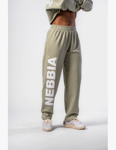 NEBBIA • NEBBIA Loose baggy sweatpants BOYFRIEND STYLE light green • Nebshop.cz