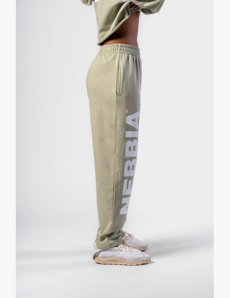 NEBBIA • NEBBIA Loose baggy sweatpants BOYFRIEND STYLE light green • Nebshop.cz