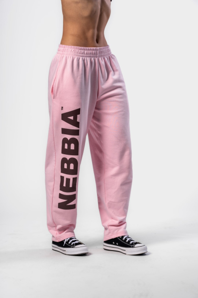 NEBBIA • NEBBIA Volné baggy tepláky BOYFRIEND STYLE růžové • Nebshop.cz