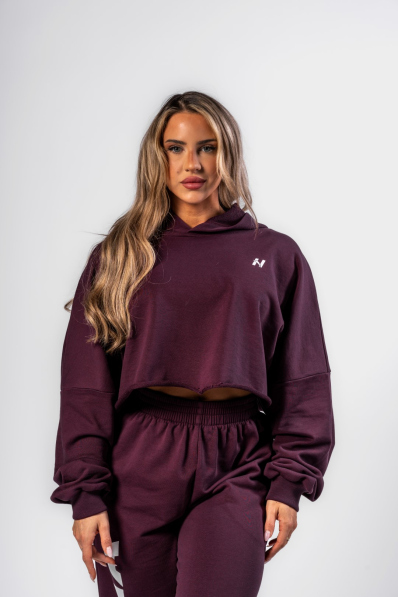NEBBIA • NEBBIA Oversized mikina s kapucí OWN YOUR POWER bordová • Nebshop.cz